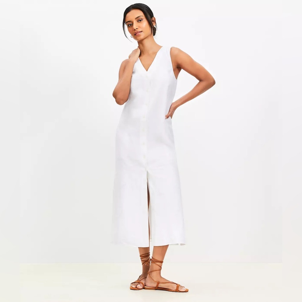 Loft Linen Vest Midi Dress - Picture 7 of 8